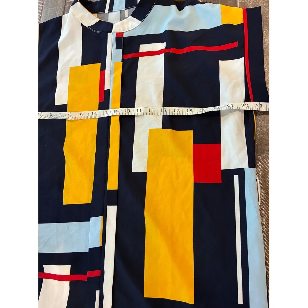 Abstract Geometric Colorblock Shift Dress XL Short Sleeve Mod Art Pop Modernist‎ - Picture 6 of 7